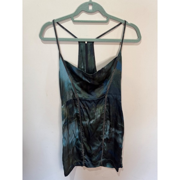 Diesel‎ Black Gold Label Silk Racerback Mini Dress Sz XS Oil Slick Tie Dye - Picture 4 of 9